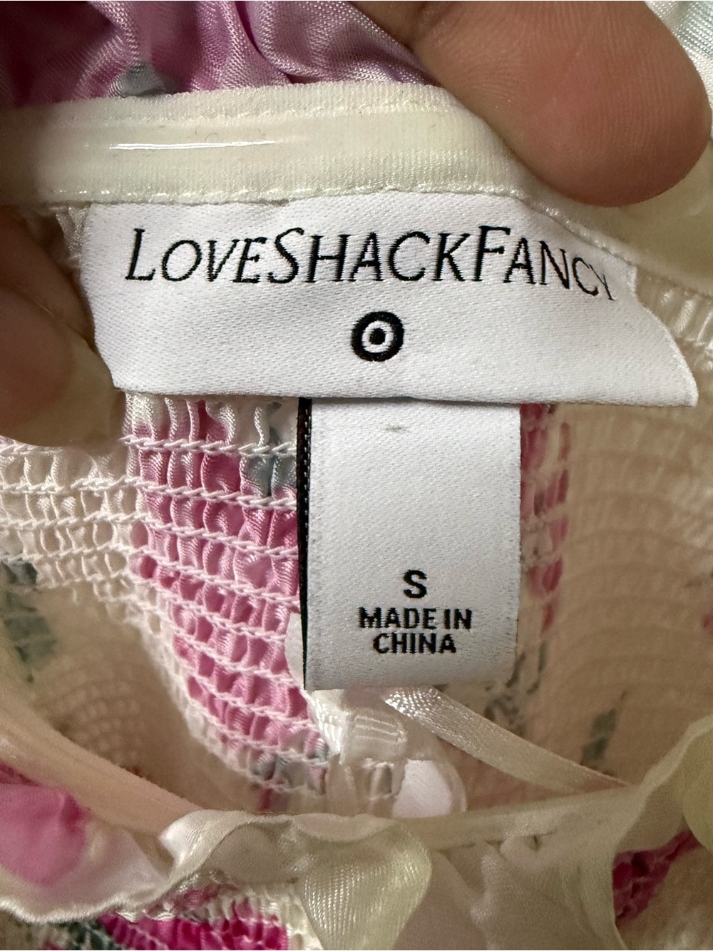 LoveShackFancy x Target Cream Floral Tiered Sundress with Pink Roses - Picture 4 of 6